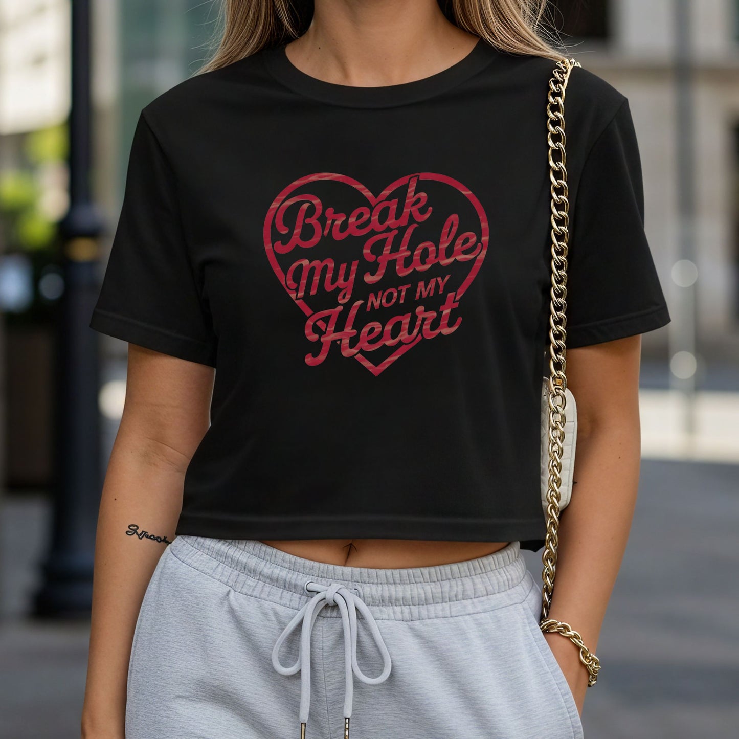 Break My Hole Not My Heart Crop Top or Racerback Tank