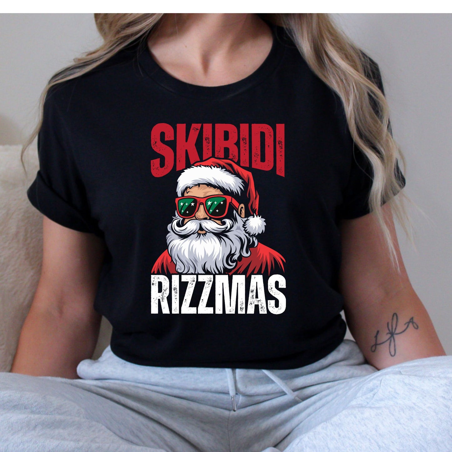 Skibidi Rizzmas T-Shirt, Long Sleeve T or Crewneck Sweatshirt 1