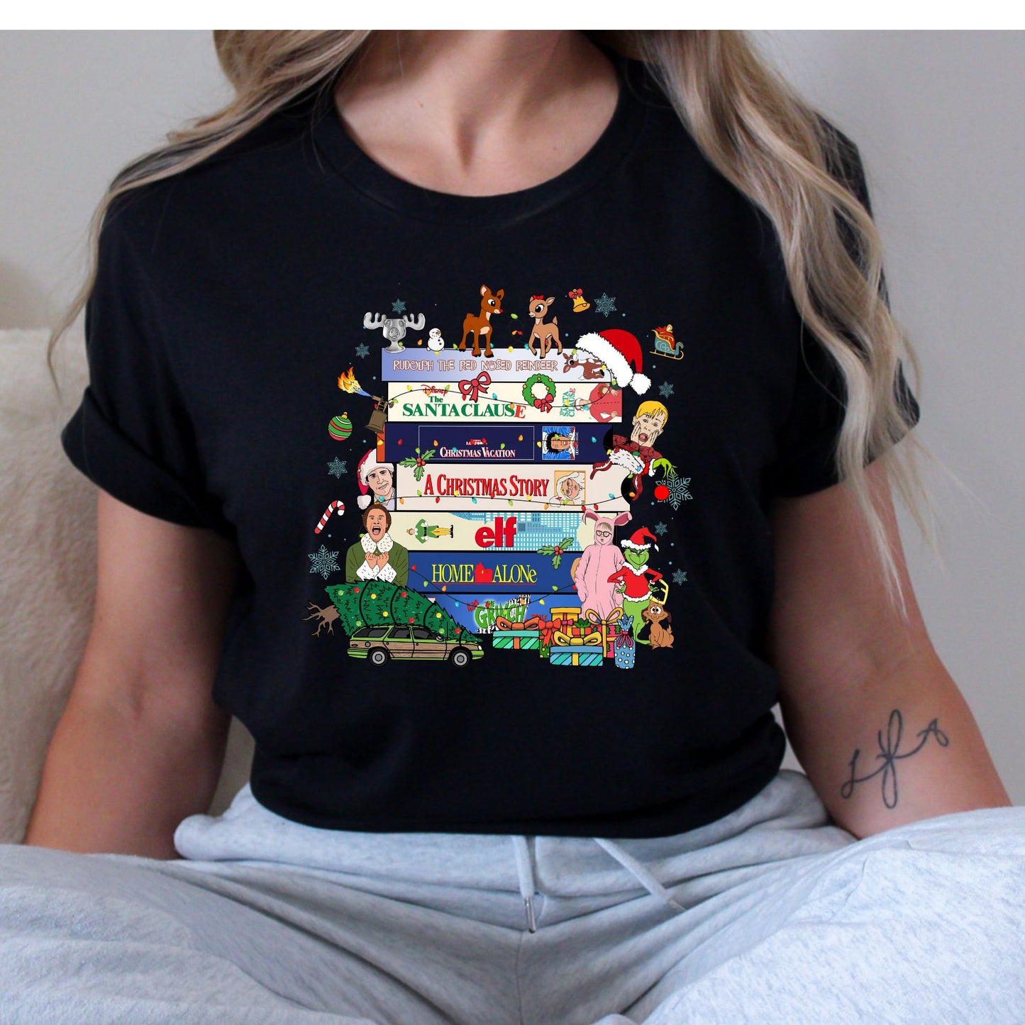 Christmas Movies T-Shirt, Long Sleeve T or Crewneck Sweatshirt