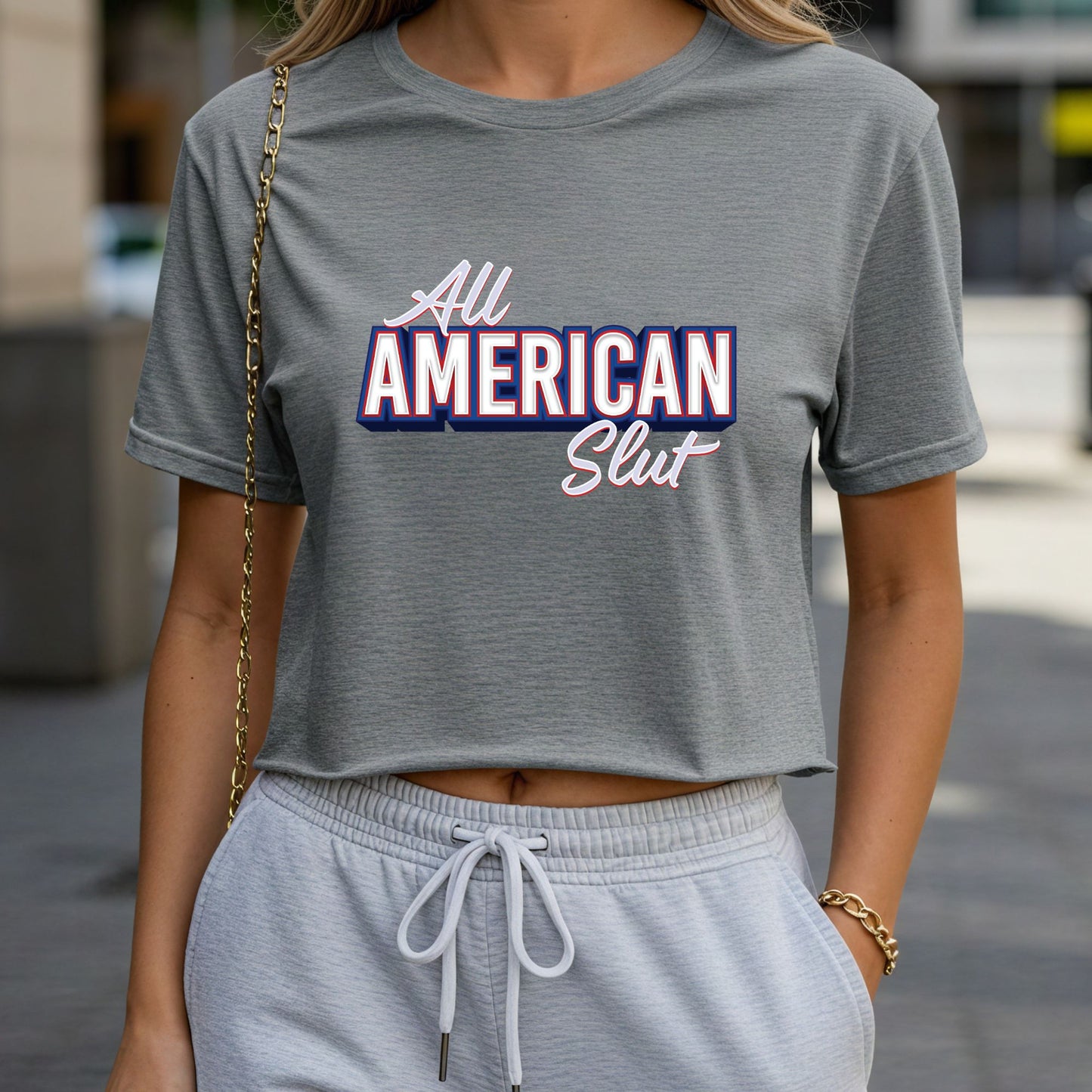 All American Slut Crop Top or Racerback Tank