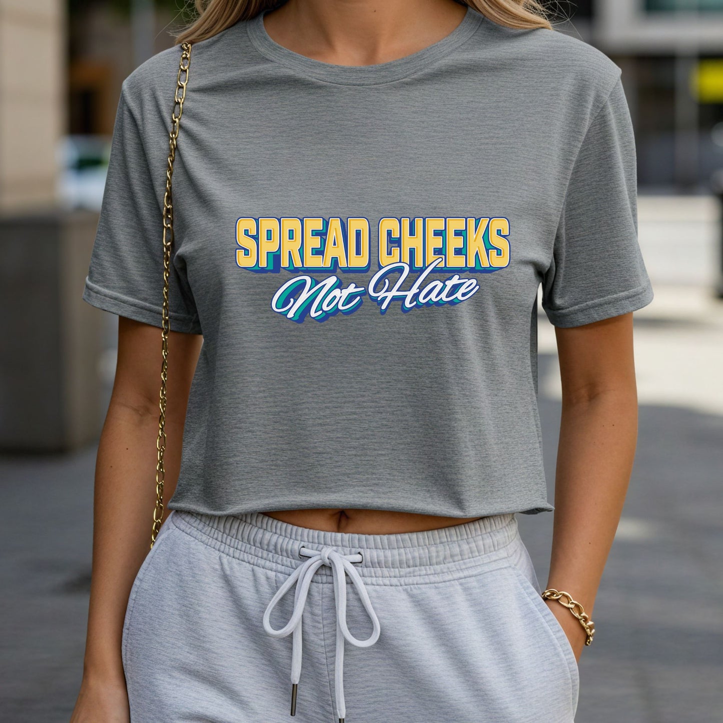 Spread Cheeks Not Hate Crop Top or Racerback Tank