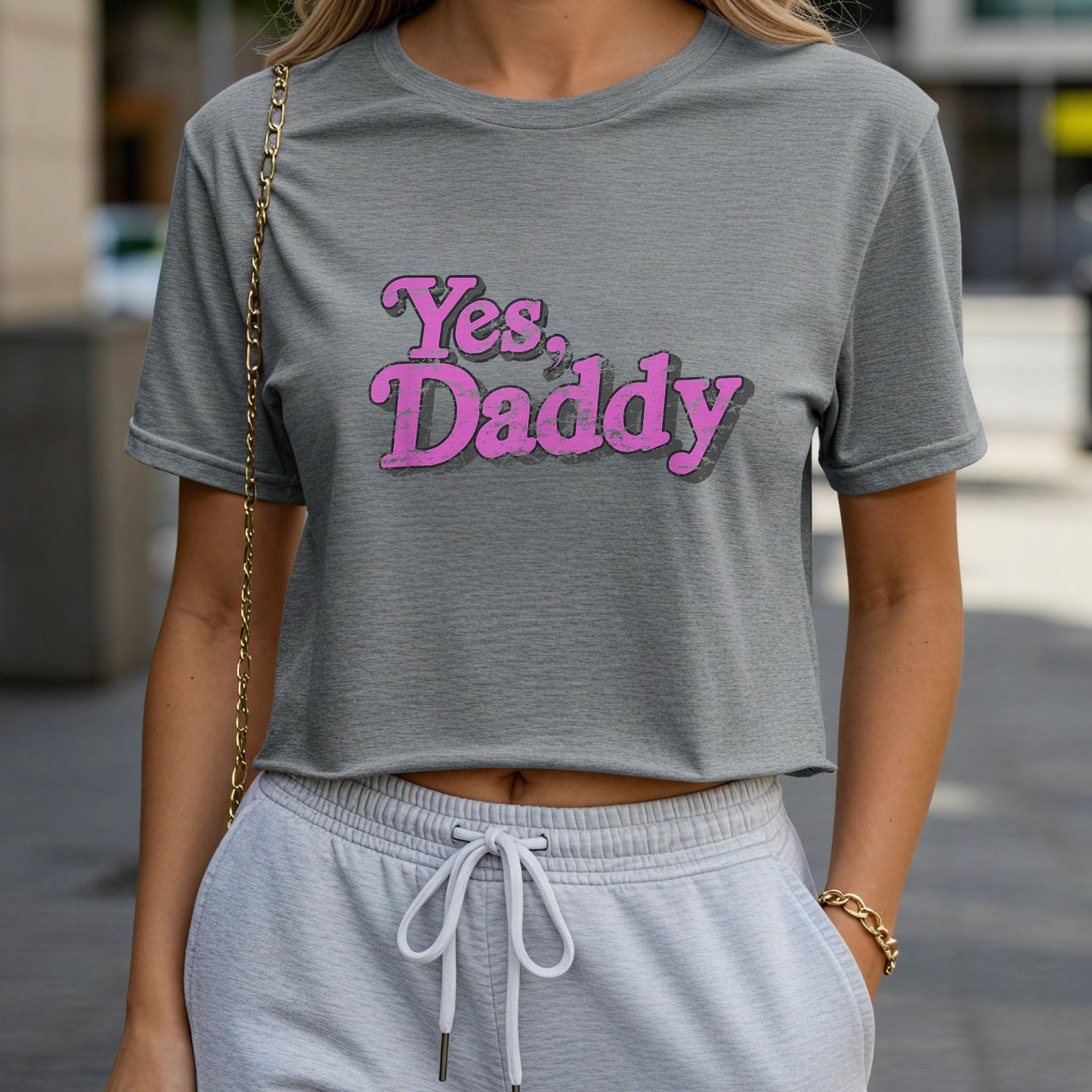 Yes, Daddy Crop Top or Racerback Tank