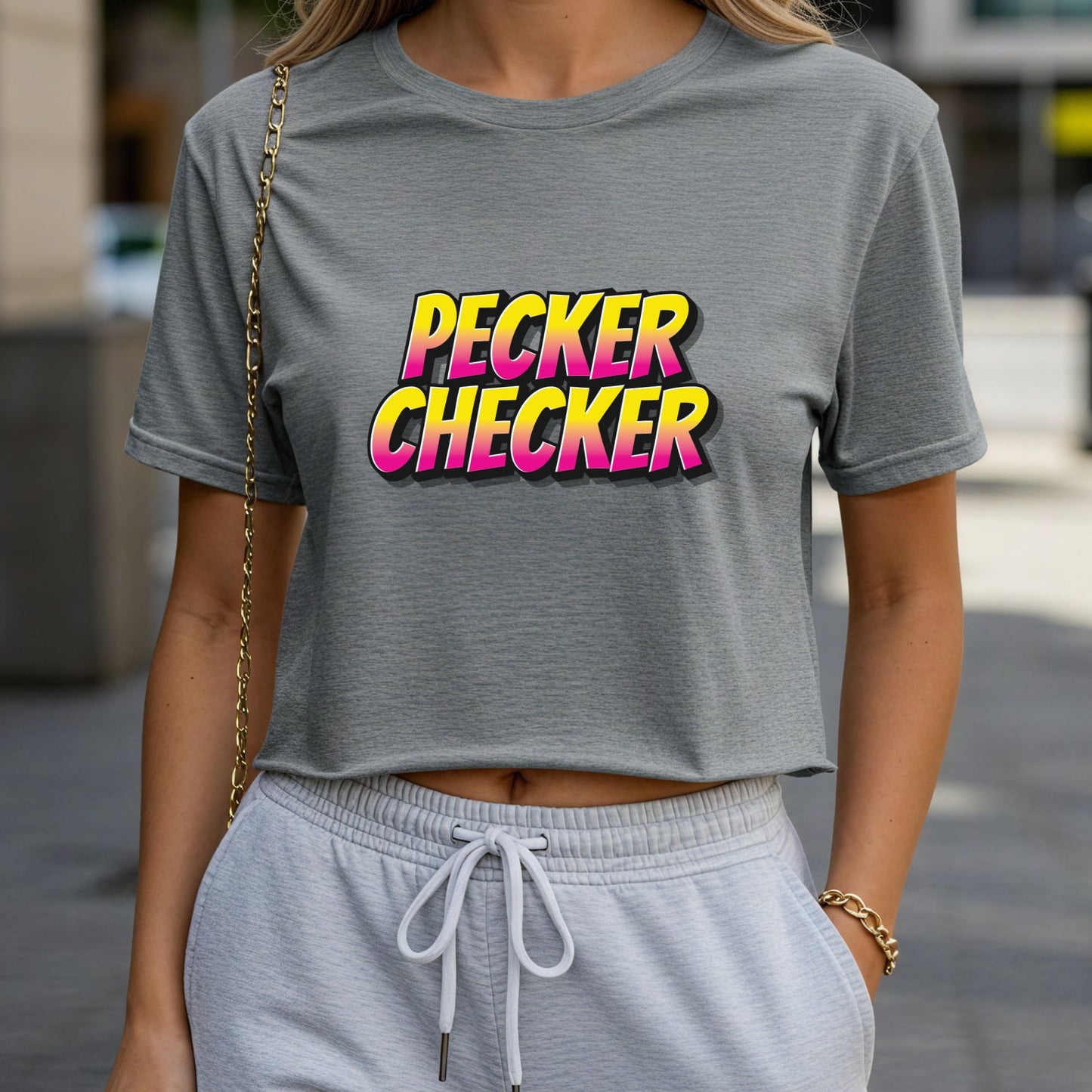 Pecker Checker Crop Top or Racerback Tank