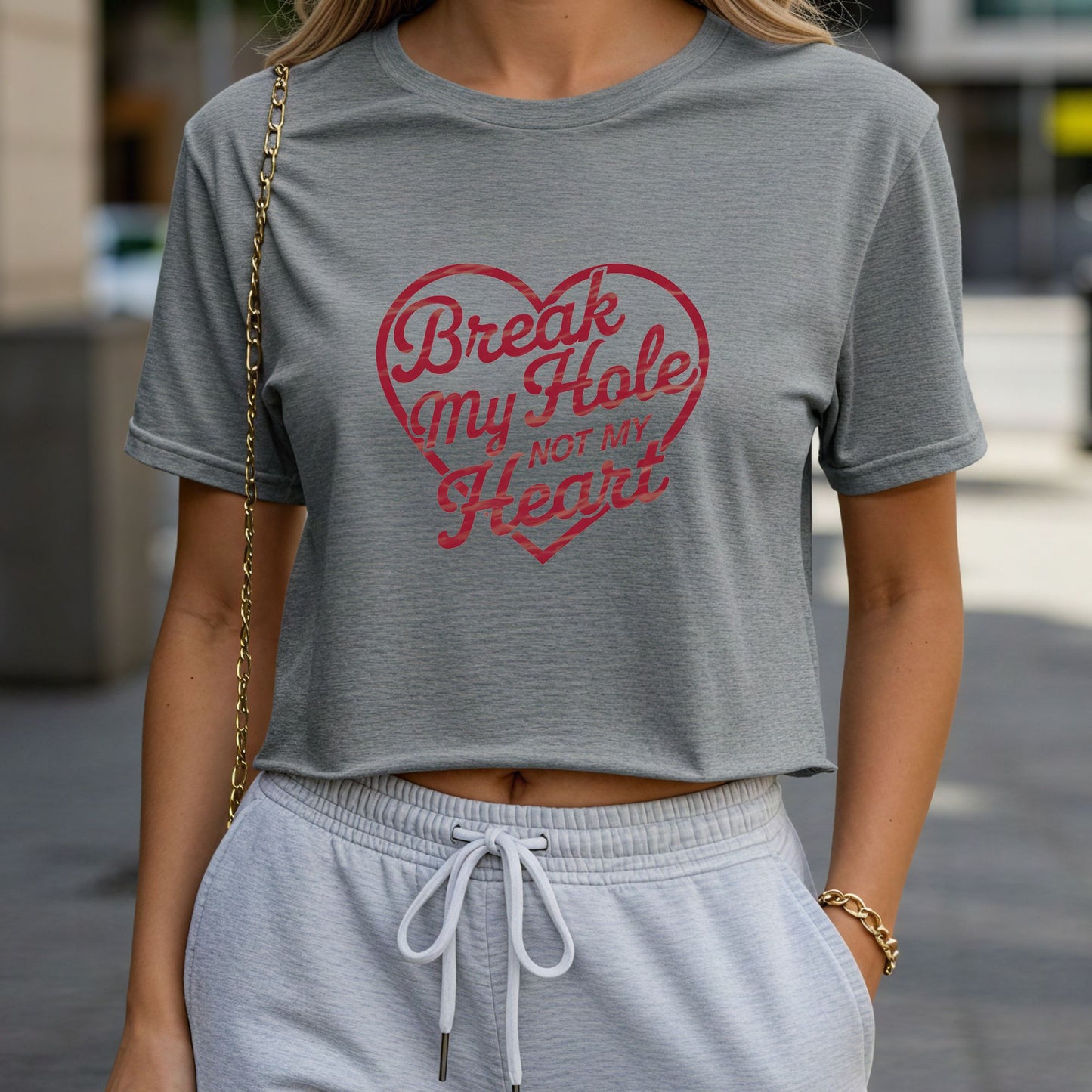 Break My Hole Not My Heart Crop Top or Racerback Tank