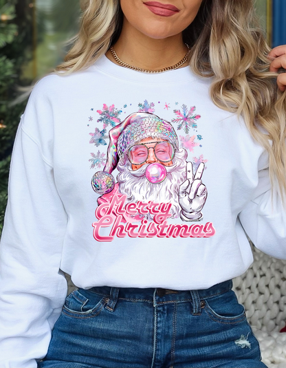 Pink Santa Merry Christmas Crewneck/Hoodie/Long Sleeve Christmas Stoopid Original