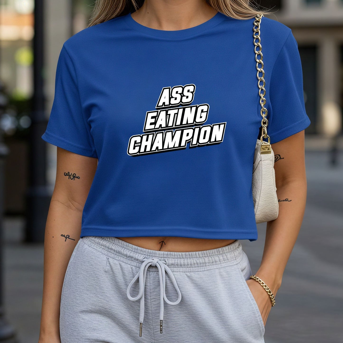 Ass Eating Champion Crop Top or Racerback Tank