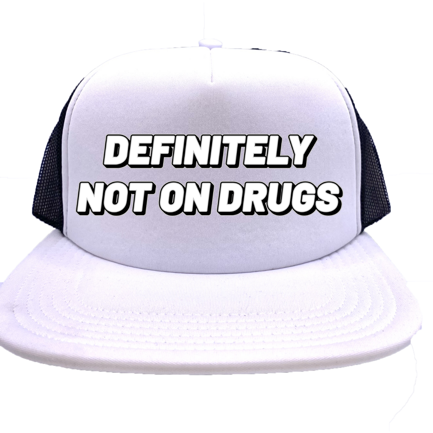 "Definitely Not On Drugs" Stoopid Original Trucker Hat