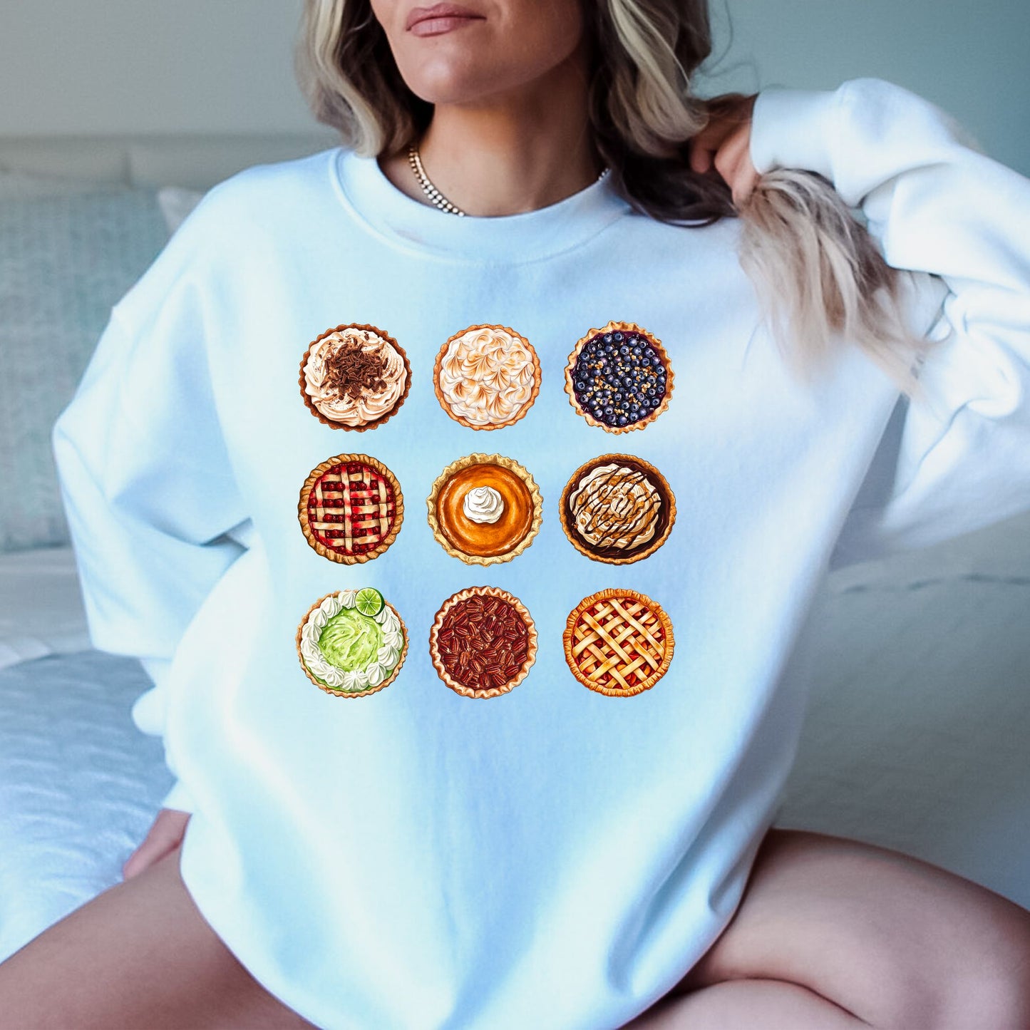 Thanksgiving Pies T-Shirt, Long Sleeve T or Crewneck Sweatshirt