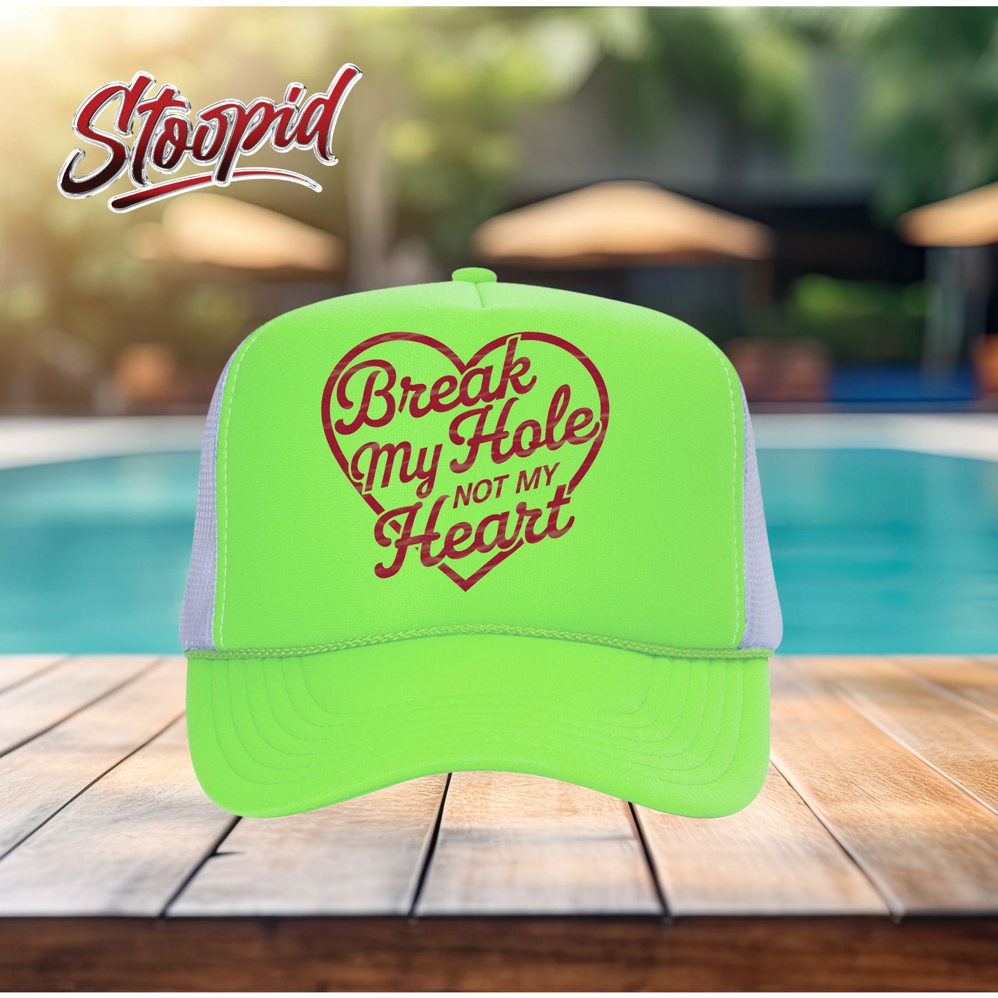 Break My Hole Not My Heart Stoopid Original Trucker Hat