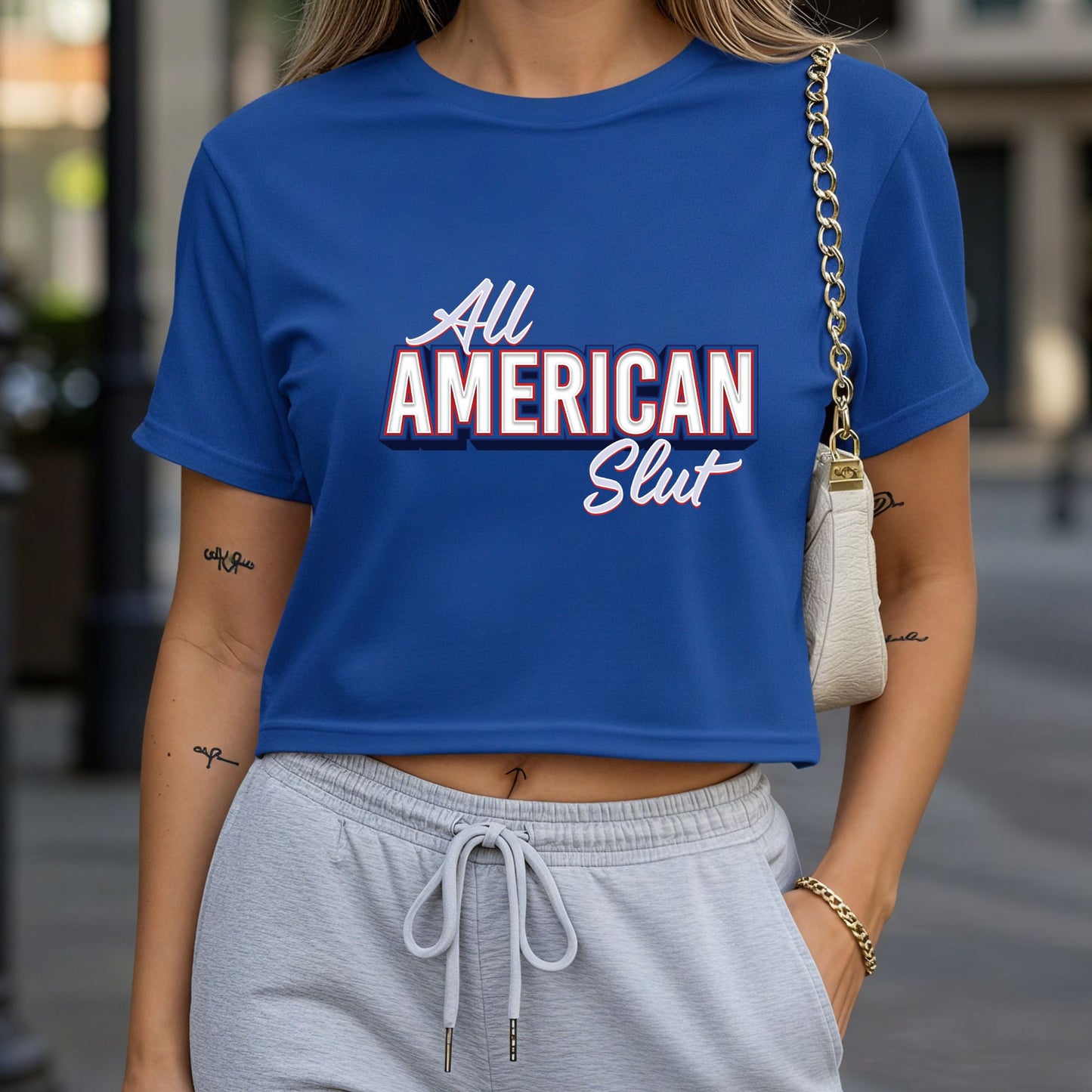 All American Slut Crop Top or Racerback Tank