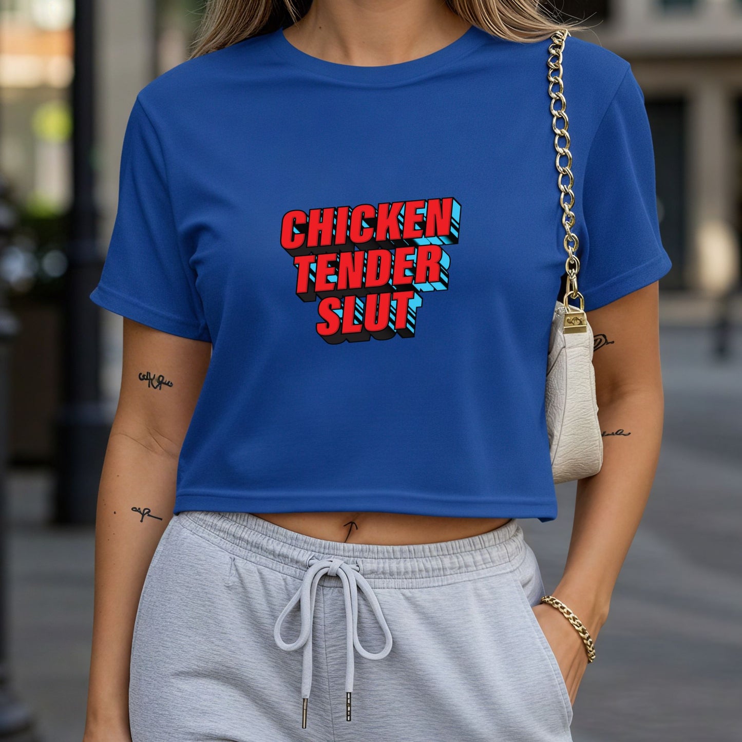 Chicken Tender Slut Crop Top or Racerback Tank