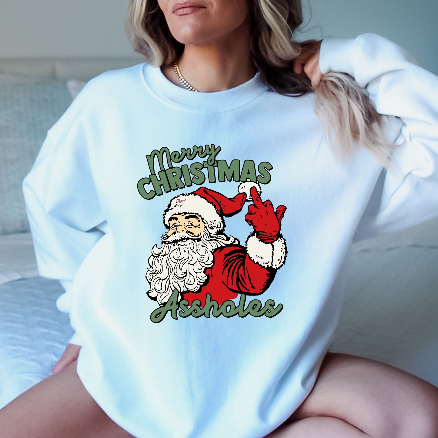 Merry Christmas Assholes T-Shirt, Long Sleeve T or Crewneck Sweatshirt