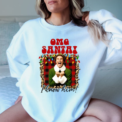 Buddy The Elf Christmas T-Shirt, Long Sleeve T or Crewneck Sweatshirt