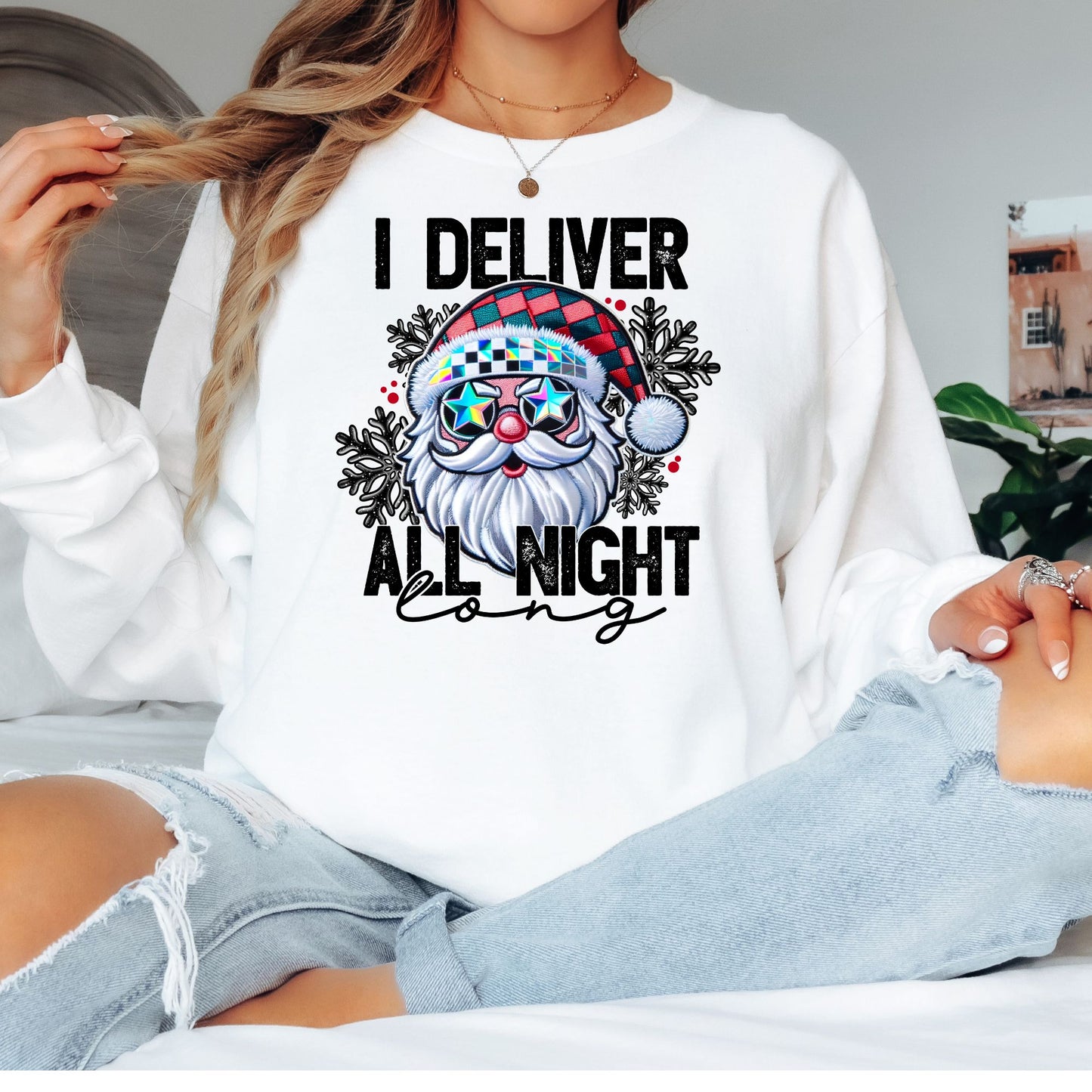 I Deliver All Night Long T-Shirt, Long Sleeve T or Crewneck Sweatshirt