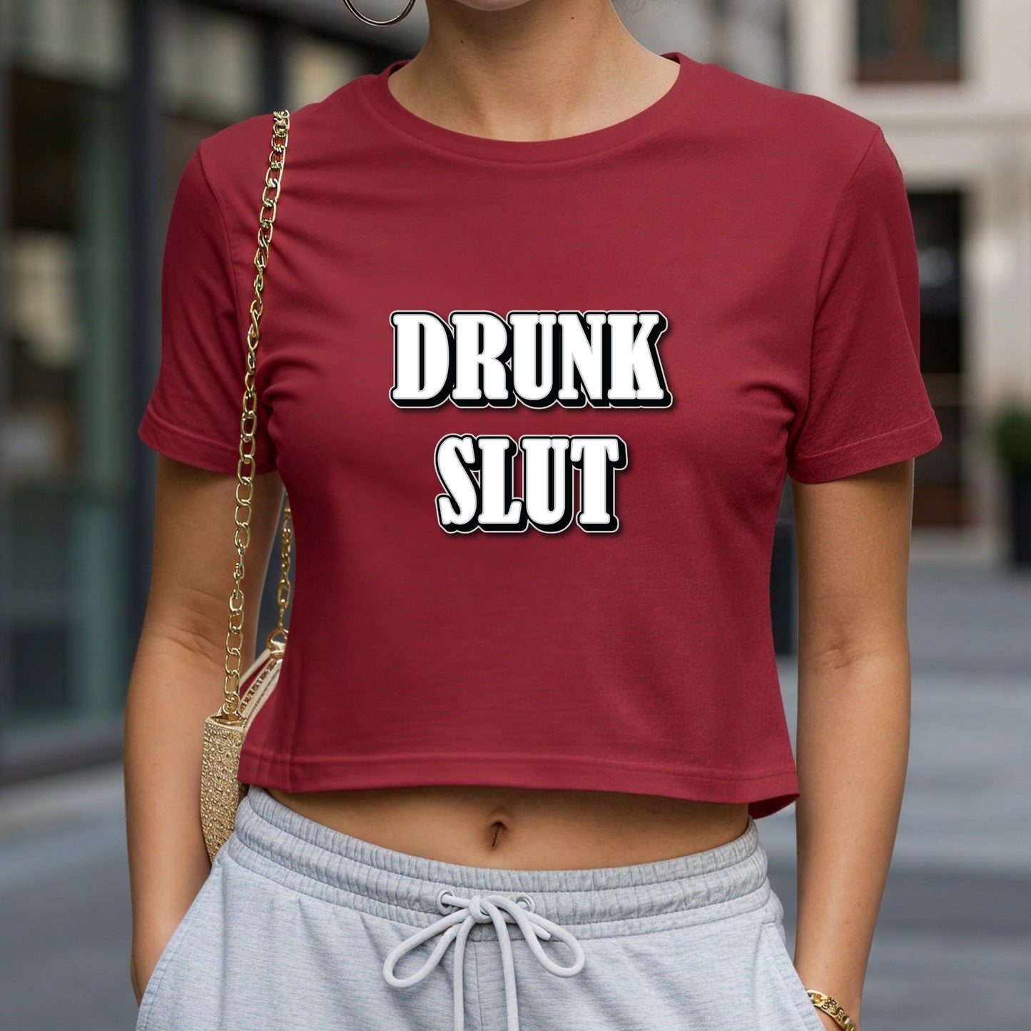 Drunk Slut Crop Top or Racerback Tank