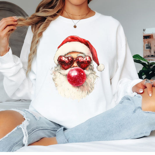 Santa Heart T-Shirt, Long Sleeve T or Crewneck Sweatshirt