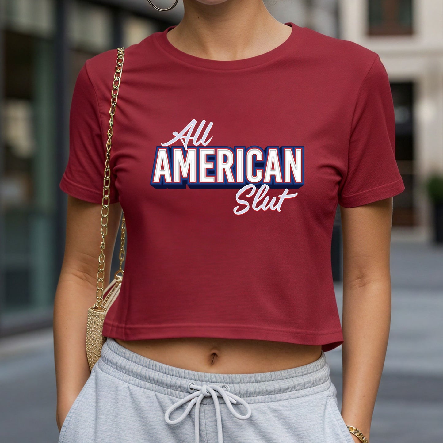 All American Slut Crop Top or Racerback Tank