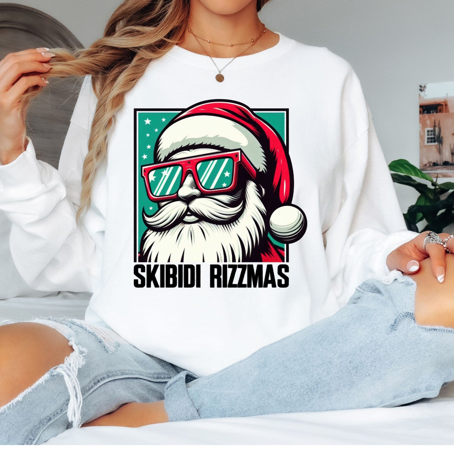 Skibidi Rizzmas T-Shirt, Long Sleeve T or Crewneck Sweatshirt