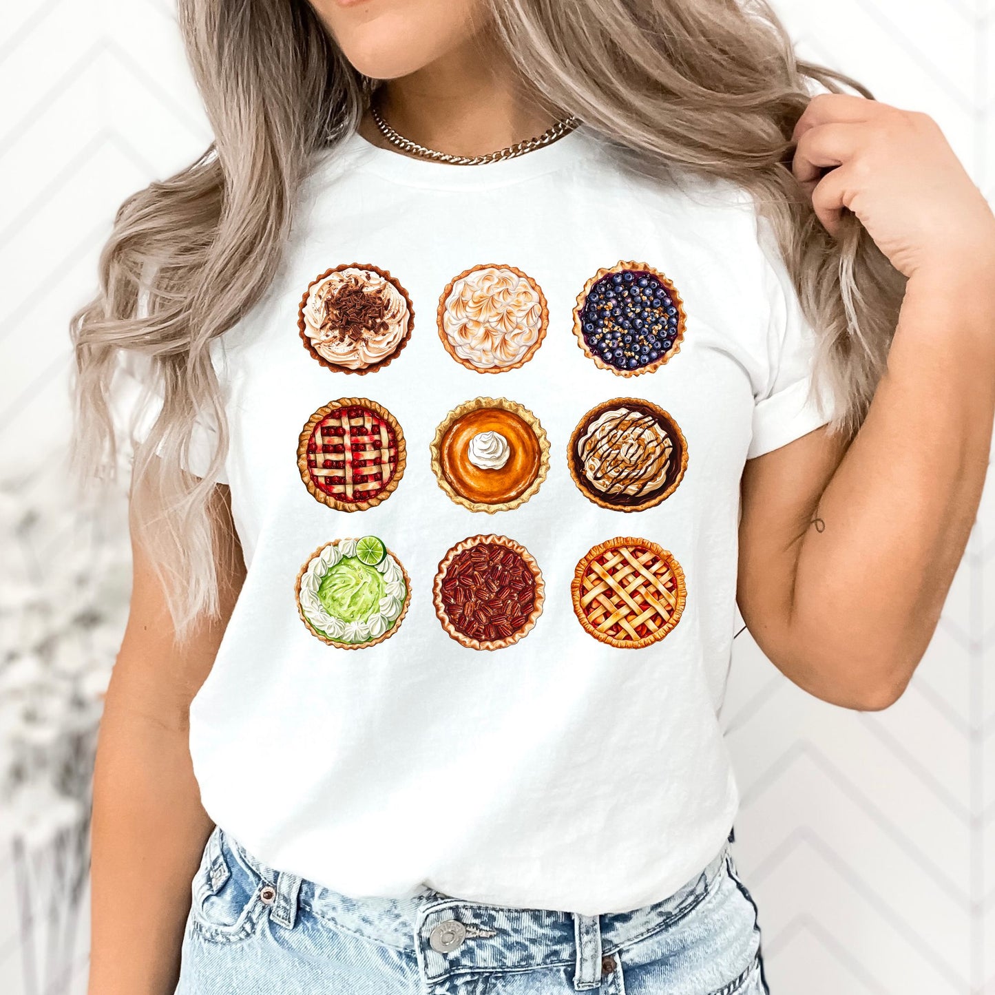 Thanksgiving Pies T-Shirt, Long Sleeve T or Crewneck Sweatshirt