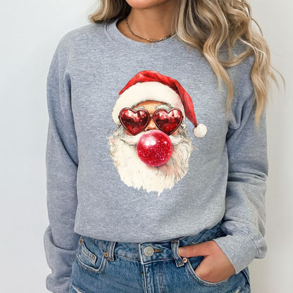 Santa Heart T-Shirt, Long Sleeve T or Crewneck Sweatshirt