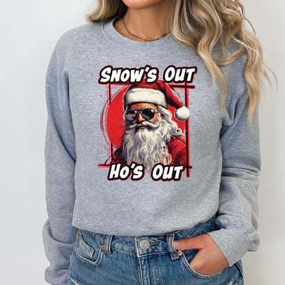 Snow's Out Ho's Out Santa T-Shirt, Long Sleeve T or Crewneck Sweatshirt