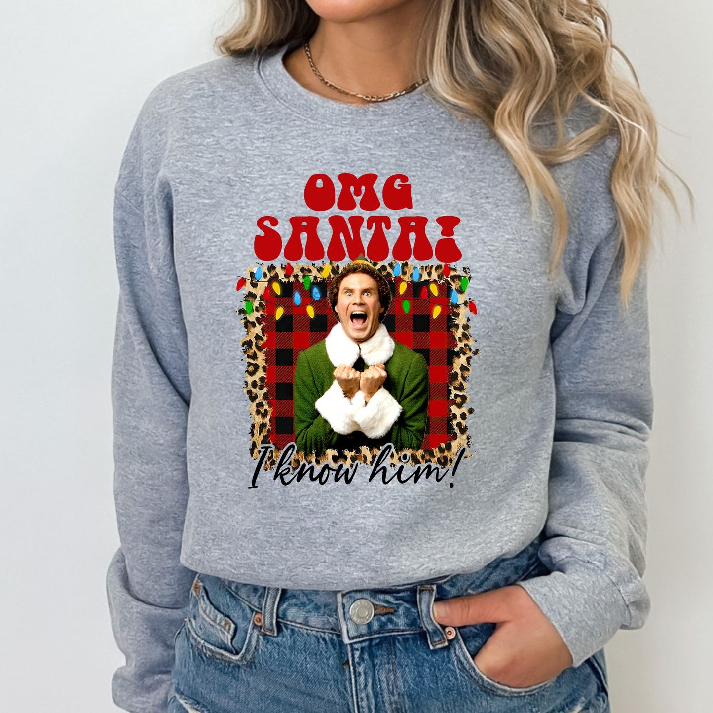 Buddy The Elf Christmas T-Shirt, Long Sleeve T or Crewneck Sweatshirt