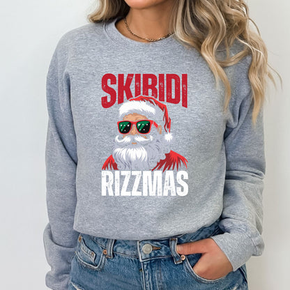 Skibidi Rizzmas T-Shirt, Long Sleeve T or Crewneck Sweatshirt 1