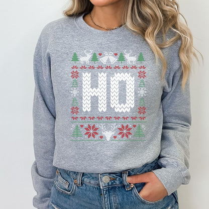 Ho Christmas Sweater T-Shirt, Long Sleeve T or Crewneck Sweatshirt