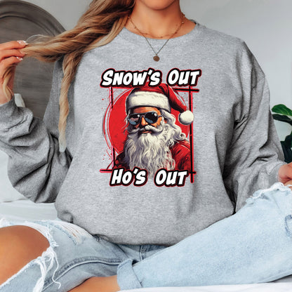 Snow's Out Ho's Out Santa T-Shirt, Long Sleeve T or Crewneck Sweatshirt
