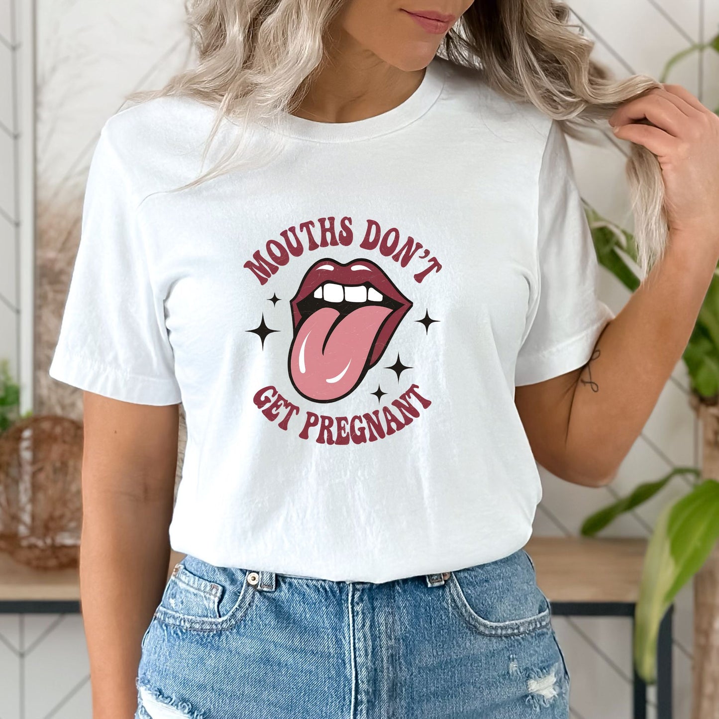 Mouths Don't Get Pregnant Crop Top or Racerback Tank
