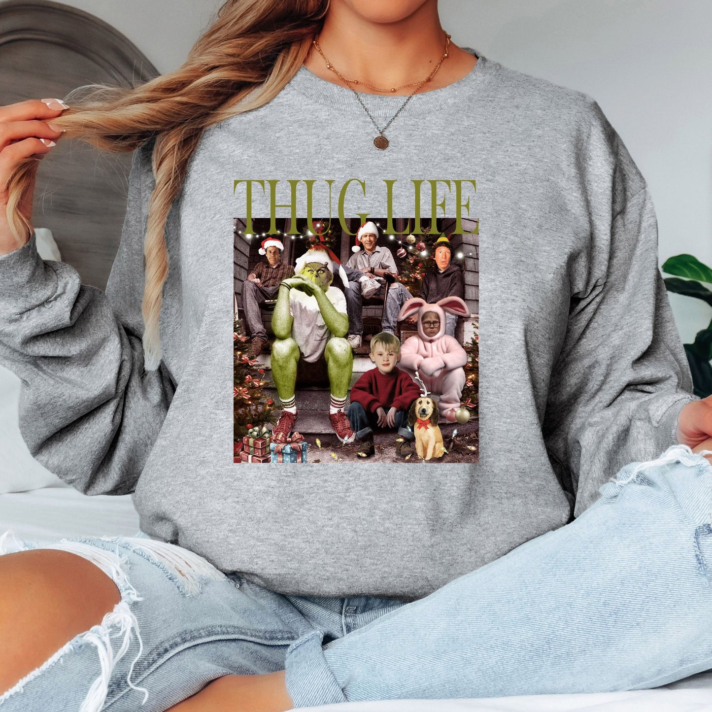 Thug Life Christmas T-Shirt, Long Sleeve T or Crewneck Sweatshirt