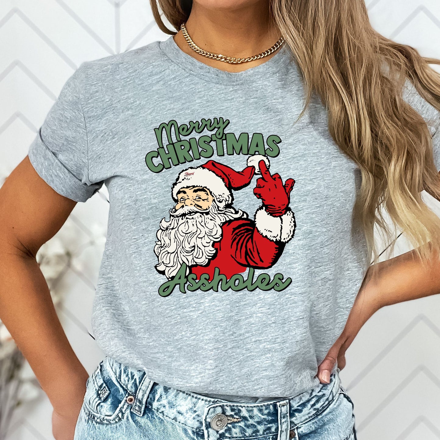Merry Christmas Assholes T-Shirt, Long Sleeve T or Crewneck Sweatshirt