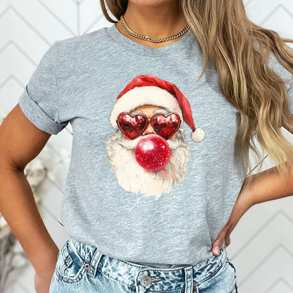 Santa Heart T-Shirt, Long Sleeve T or Crewneck Sweatshirt