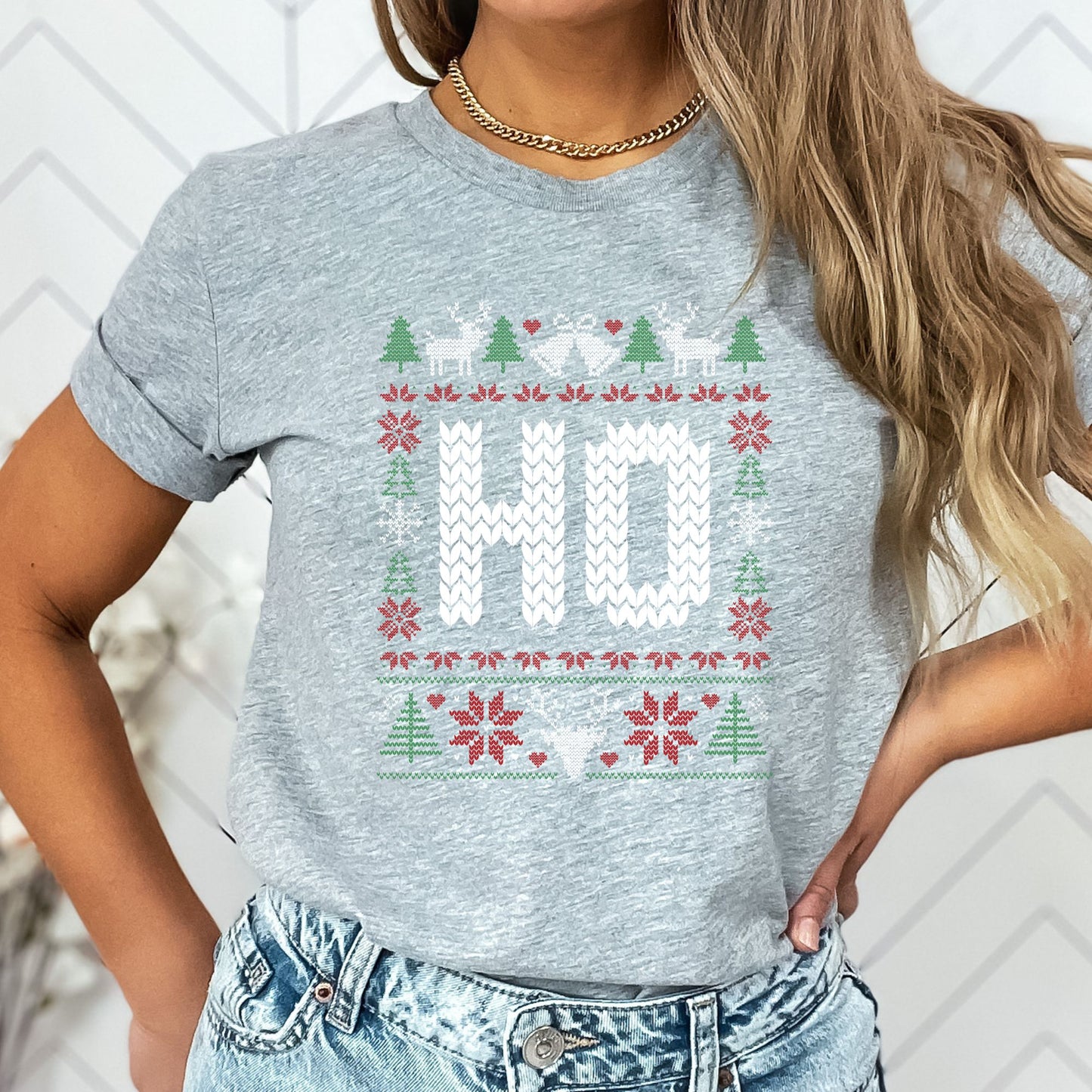 Ho Christmas Sweater T-Shirt, Long Sleeve T or Crewneck Sweatshirt