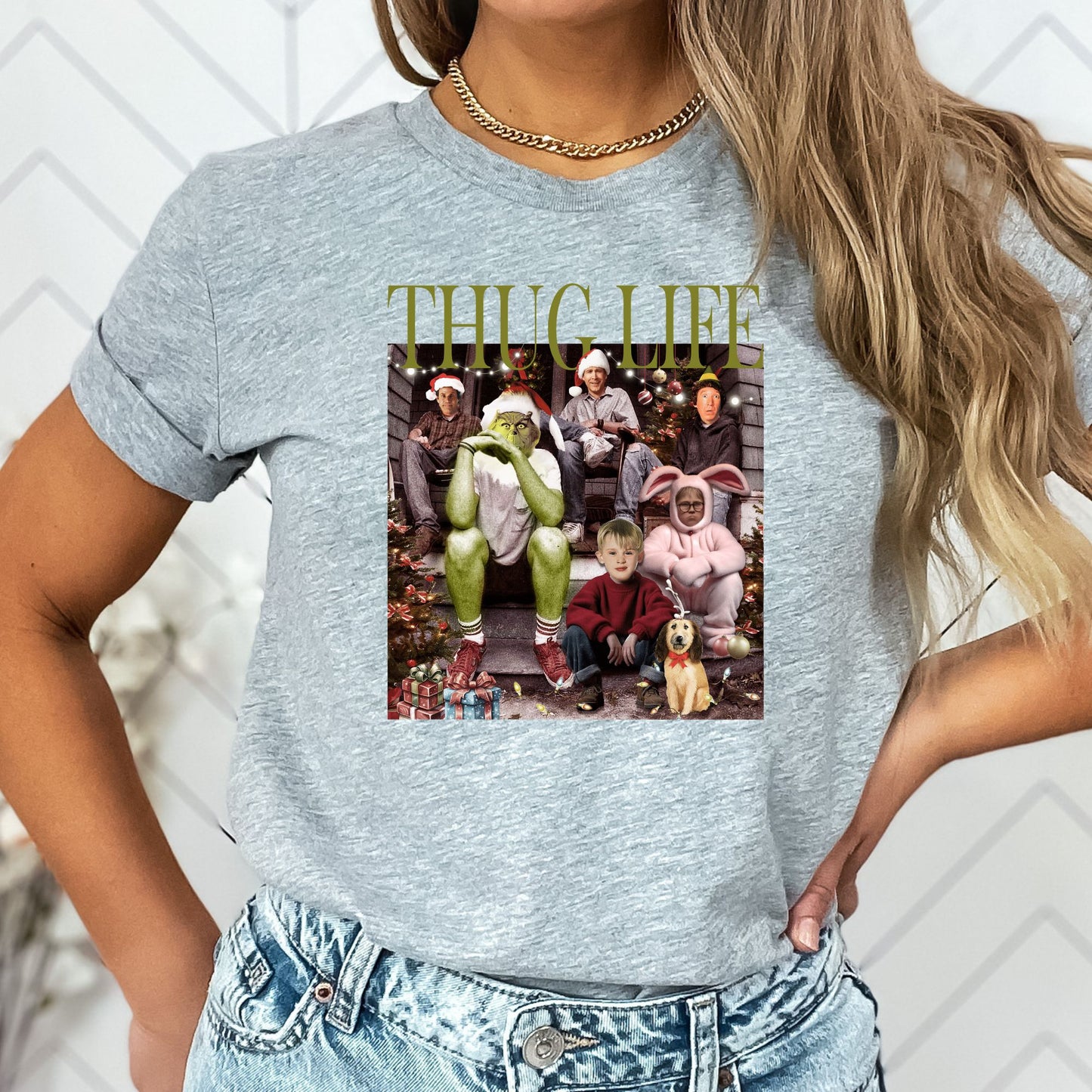 Thug Life Christmas T-Shirt, Long Sleeve T or Crewneck Sweatshirt
