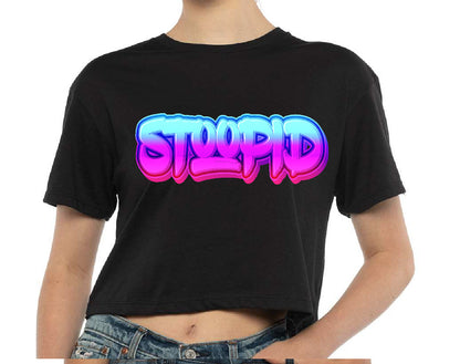 Stoopid "Neon Graffiti" Crop Top