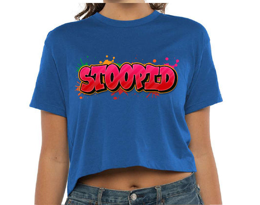 Stoopid "Red Graffiti" Crop Top