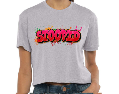 Stoopid "Red Graffiti" Crop Top