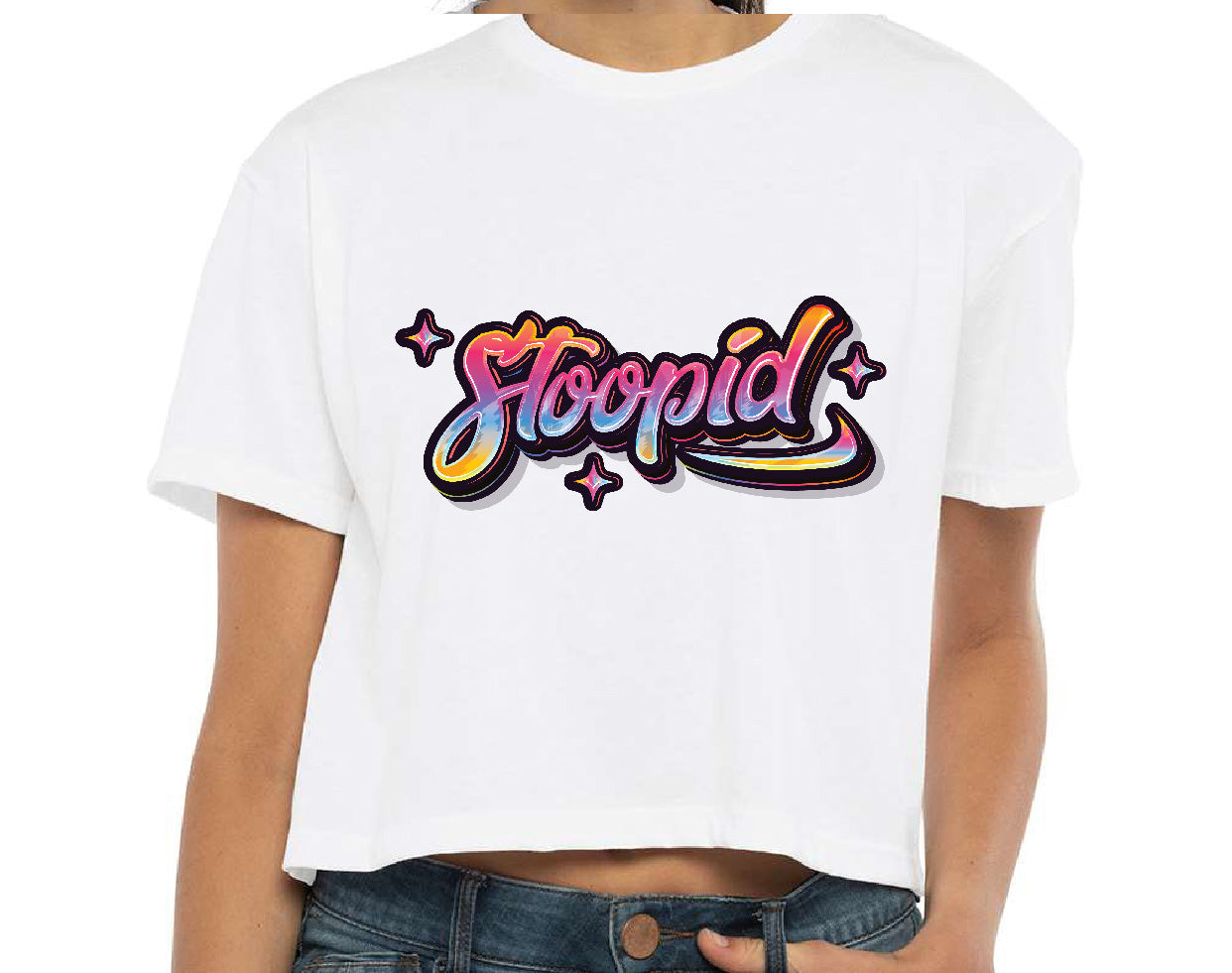 Stoopid "The Watercolor" Crop Top