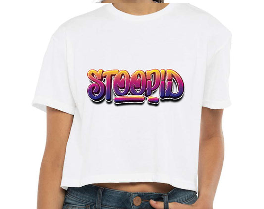 Stoopid "Graffiti" Crop Top