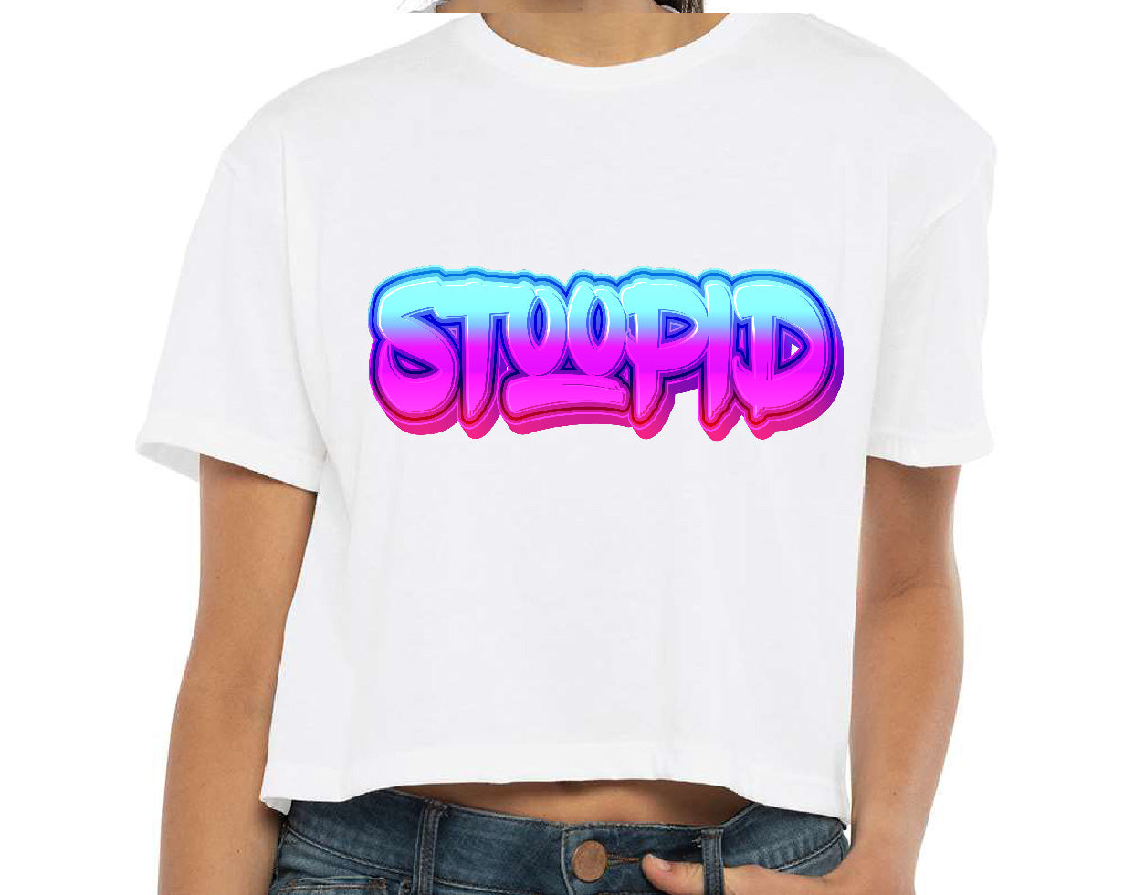 Stoopid "Neon Graffiti" Crop Top