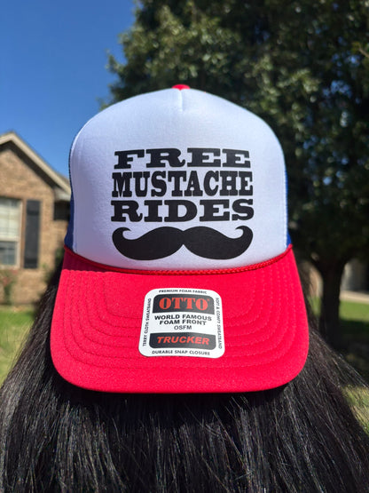 Free Mustache Rides Trucker Hat