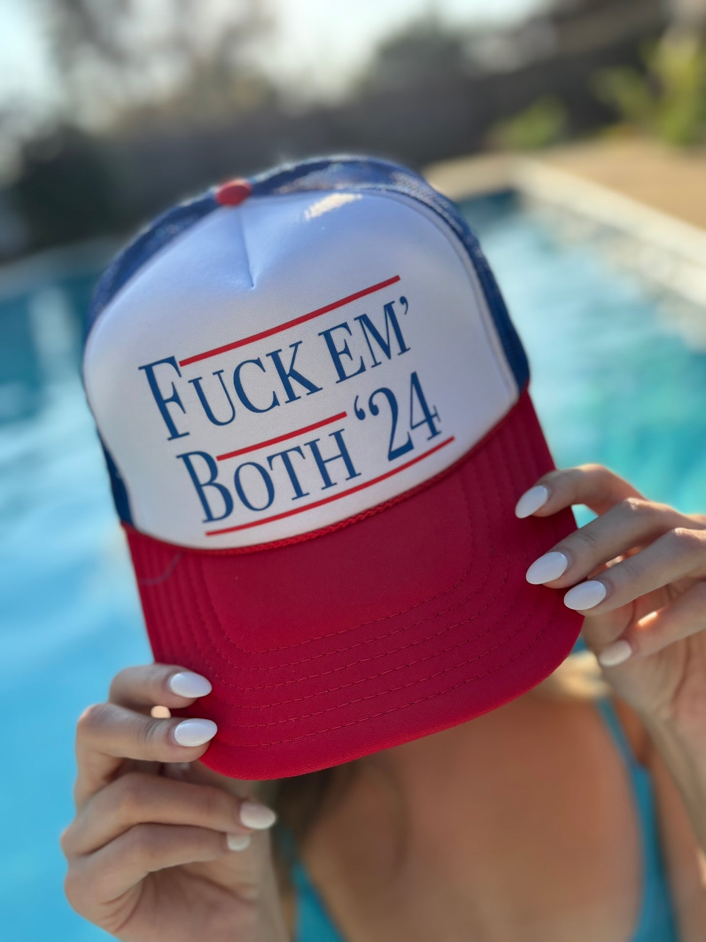 F*&k Em' Both 24 Election Trucker Hat