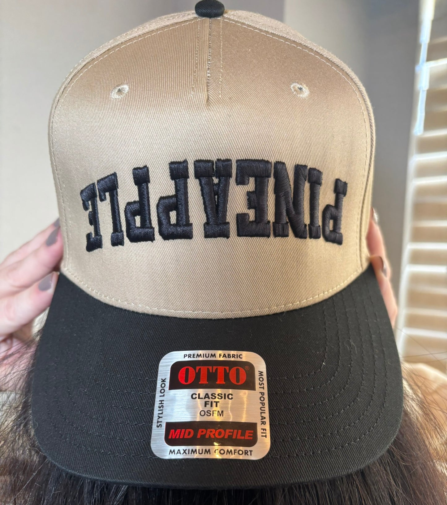 Upside Down Pineapple 3D Puff Embroidered Hat