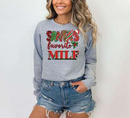 Santa's Favorite MILF Crewneck/Hoodie/Long Sleeve Christmas Stoopid Original