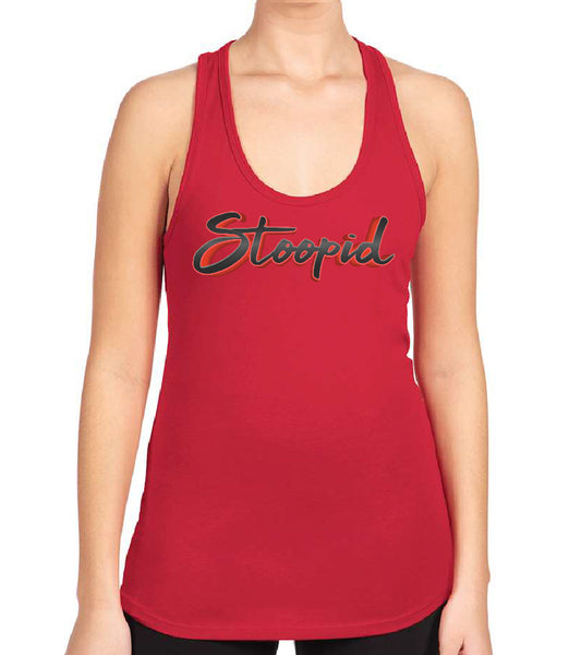 Stoopid "Gray on Red" Racerback Tank