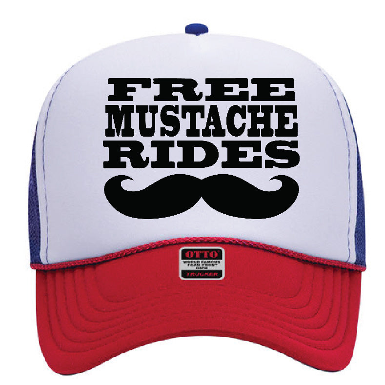 "Free Mustache Rides" Stoopid Original Trucker Hat