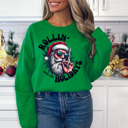 Rollin' Into the Holidays Crewneck/Hoodie/Long Sleeve Christmas Stoopid Original